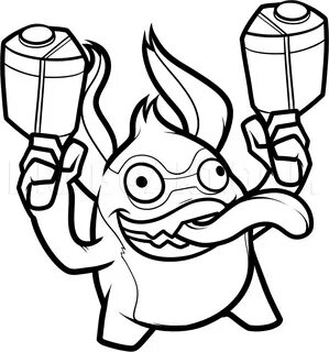 How to Draw Trigger Happy, Skylanders, Coloring Page, Trace 