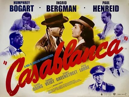 Vintage Casablanca Movie Poster// Classic Movie Poster//Movi