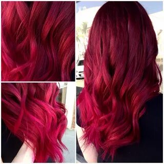 Red to magenta color melt. Hair color pink, Magenta hair, Co