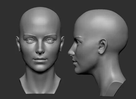 Female head 5 3D Print Model Character art, Face, Female hea