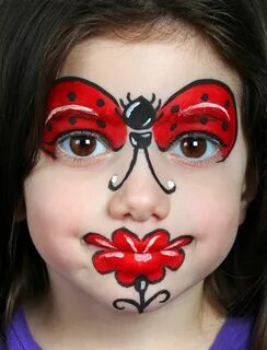 marienkäfer schminken kleinkind Augen Stirn Lippen Blume Maq