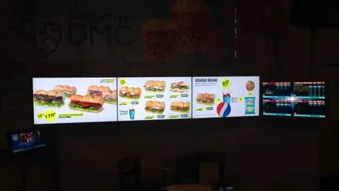 Digital menu board by Innovative DMC: Subway with logo Pepsi