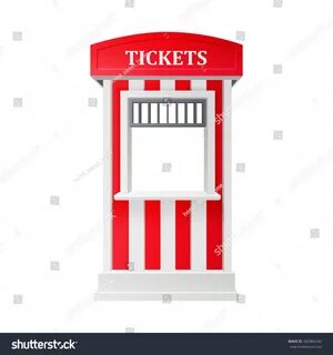 Red Carnival Information Ticket Booth Isolated Stock Vector 