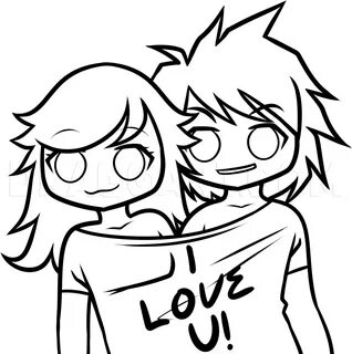 How to Draw a Boyfriend and Girlfriend, Coloring Page, Trace