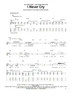 Alice Cooper "I Never Cry" Sheet Music PDF Notes, Chords Roc