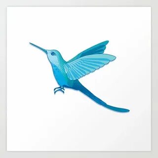 Blue hummingbird colibri Art Print by viraivs Society6