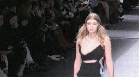 Gigi Hadid nip slip on runway - GIF on Imgur