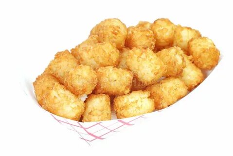 Tater Tots on a White Plate Stock Photo - Image of gems, pot