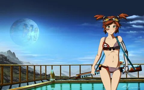 bandaid, Bikini, Blush, Borderlands, 2, Brown, Hair, Gaige, 