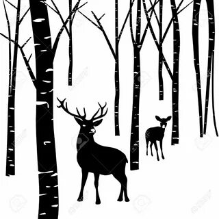 Free Reindeer Tree Svg : Image result for Deer Scene Silhoue