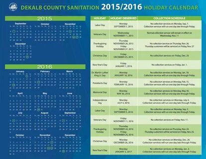 Dekalb County Sanitation Calendar - Academy Calendar 2022