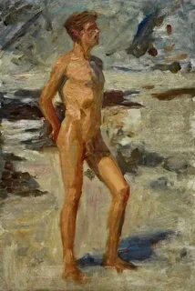 Man on a Beach Painting by Henry Scott Tuke Fine Art America