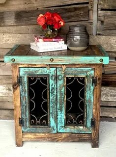 Iron Door Side Cabinet - Sofia's Rustic Furniture Handmade h