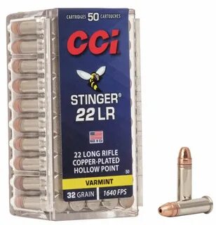 CCI ® Stinger ® 22 LR 32Gr CPHP 1640 FPS 50 Round Box - Inte