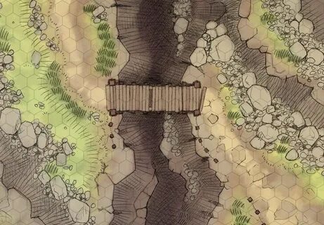 Mountain Ravine 2-Minute Tabletop Fantasy map, Dungeon maps,