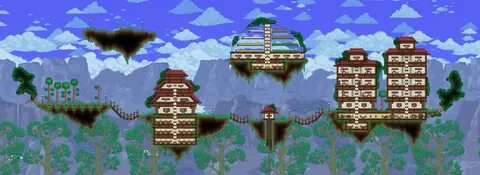 Gallery Of My Pre Skeletron Floating Island Base Terraria - 