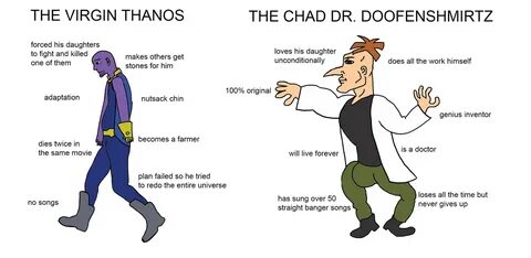Virgin Thanos v. Chad Doofenshmirtz Virgin vs. Chad Know You
