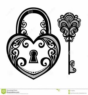 Heart Shaped Lock Drawing Related Keywords & Suggestions - H