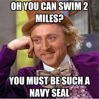OH YOU CAN SWIM 2 MILES? YOU MUST BE SUCH A NAVY SEAL Meme F
