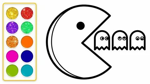 How to Draw an Pacman for Kids 🌕 👻 ❤ 💙 Pacman Coloring Page 