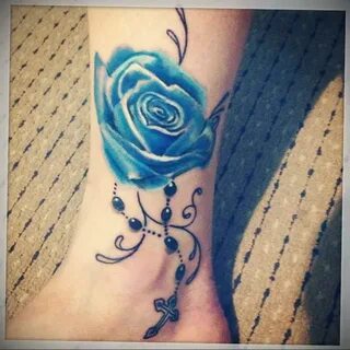 тату синяя роза для девушки 04.02.2020 № 011 -rose tattoo fo