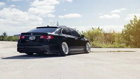 Slammed TSX With Radical Camber and Polished Rotiform Rims -