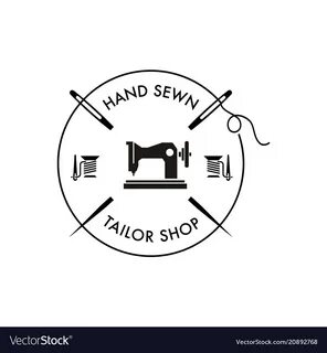 Vintage sewing machine logo Royalty Free Vector Image