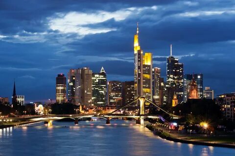 Обои Ночной город Франкфурт " Скачать красивые HD обои (карт