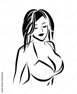 Boobs vector black white