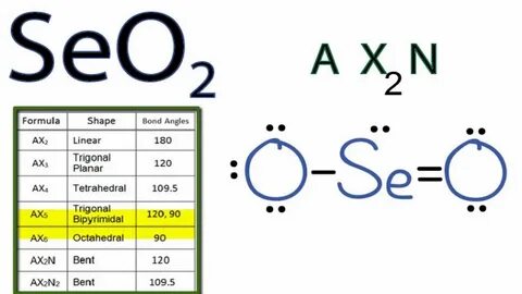 SeO2 Molecular Geometry / Shape and Bond Angles - YouTube