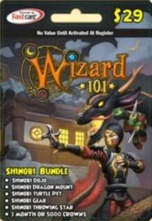 Предоплаченные игровые карты new Wizard 101 SHINOBI BUNDLE G