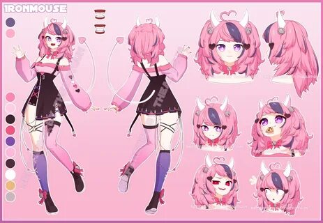 Ironmouse/Gallery Virtual YouTuber Wiki Fandom Character Reference Sheet, C...