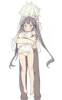 Safebooru - 1boy 1girl albino bare legs barefoot bell cranel