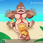 Donkey Kong Tries Out His New Peach Bongo (scruffmuhgruff) d