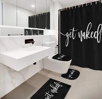 gasogas Get Naked Printing Bathroom Shower Curtain Set Toile