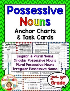 Possessive Nouns Distance Learning Task Cards and Anchor Cha