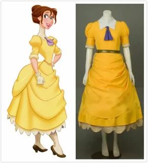 Tarzan Jane Porter Yellow Dress Ball Gown Cosplay Costume Cu