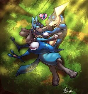 Yaoi pinup greninja+lucario