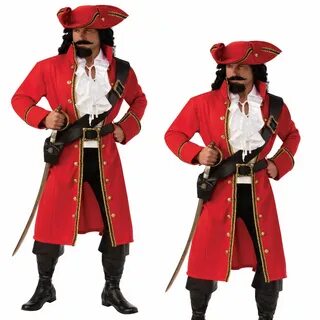 Men Adult Pirate costume with hook Mens Halloween Fancy Dres