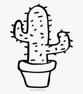 Cactus Coloring Page - Black And White Prickly Pear Clipart 