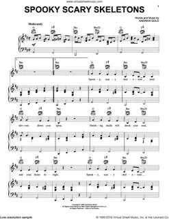 Gold - Spooky Scary Skeletons sheet music for voice, piano o