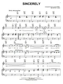 Sincerely Sheet Music McGuire Sisters Piano, Vocal & Guitar 