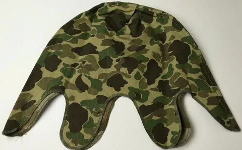 WWII US USMC MARINE P42 HBT FROG SKIN CAMO HELMET COVER-1ST 