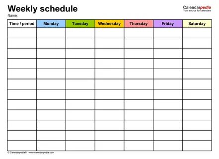 Weekly Calendar Printable Monday To Sunday Calendar Template