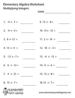 6th Grade Integer Worksheets