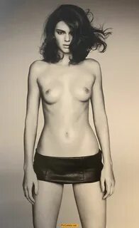 Kendall Jenner topless black-&-white photo