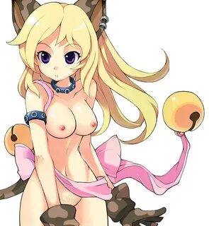 Xbooru - 1girl animal ears blonde hair breasts cat (trickste