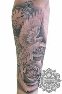 Dove, Pocket watch Rose Tattoo Tattoos for guys, Dove tattoo