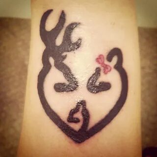 Browning Deer Heart Family Tattoo! I love it but I don't thi