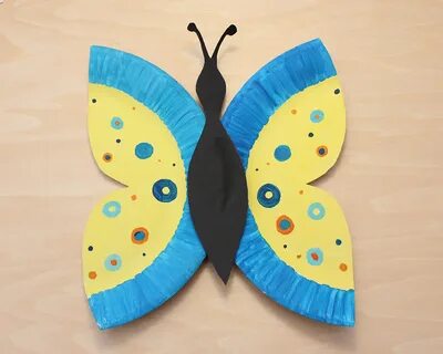 Bastelidee: Schmetterling aus Pappteller - Basteln mit Kinde